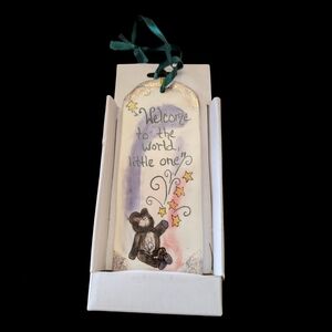 Blue Sky Clayworks Welcome Little One Ceramic Wall Hanging NWT